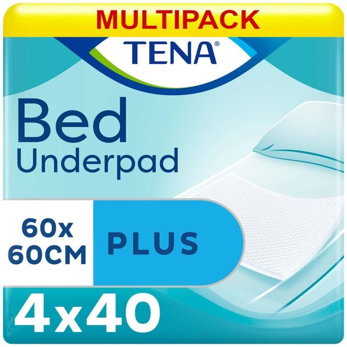 Multipack 4x Alèses TENA Bed Plus 60x60cm (1100ml) 40 Pièces