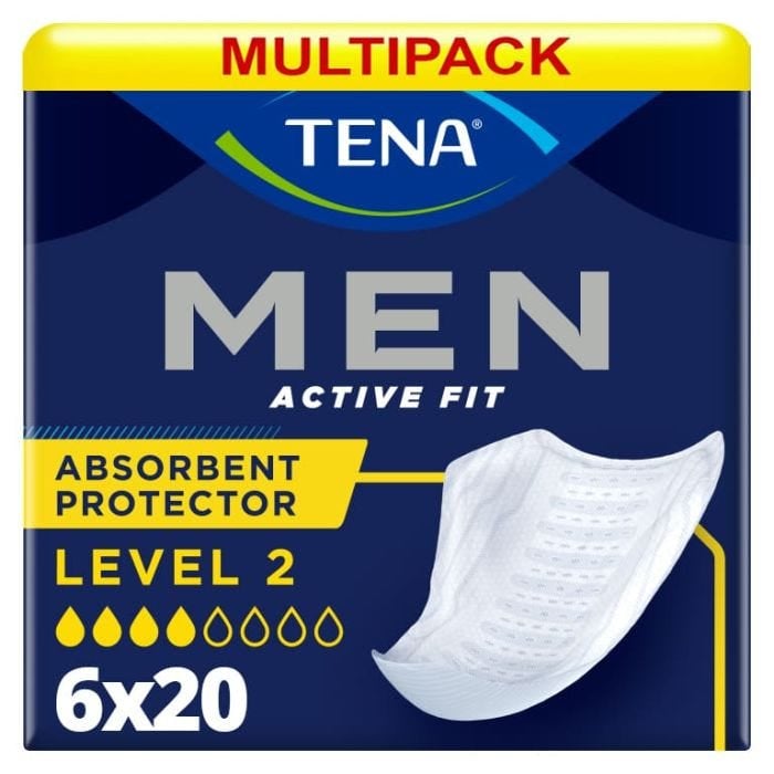 Multipack 6x TENA Men Active Fit Niveau 2 (450ml) 20 Pièces