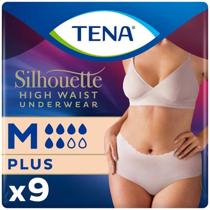 TENA Silhouette Plus Taille Haute Sous-Vêtement Crème Medium (1010ml) 9 Pièces