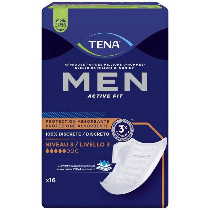 Multipack 6x TENA Men Active Fit Niveau 3 (710ml) 16 Pièces - pack