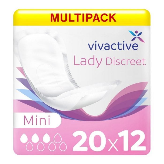 Multipack 20x Vivactive Lady Discreet Mini (320ml) 12 Pièces