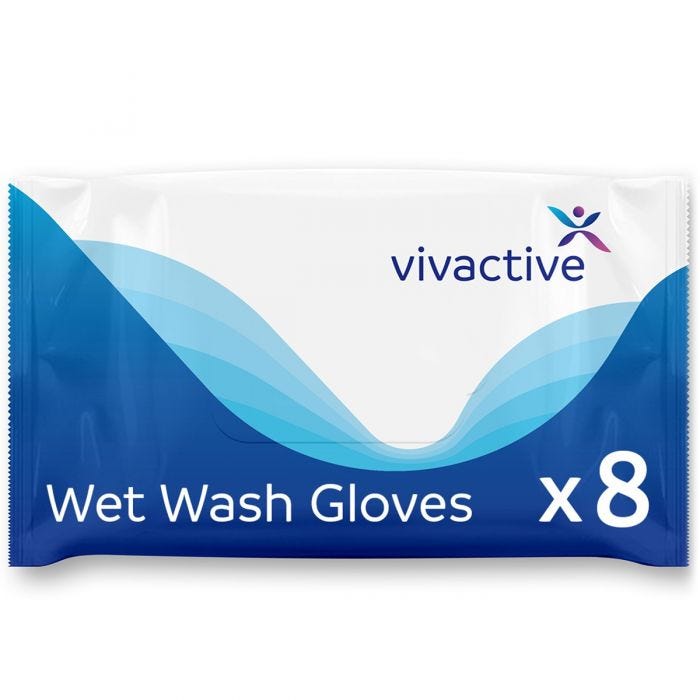 Vivactive Wet Wash Gloves - 8 Pack - mobile