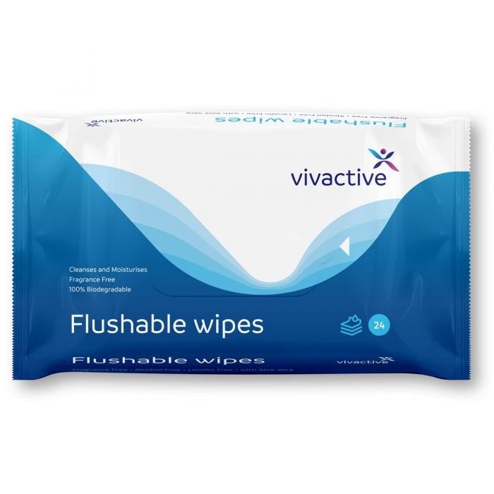 Multipack 24x Vivactive Flushable Wet Wipes 24 Pièces