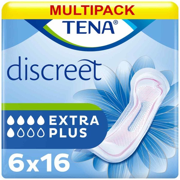 Multipack 6x TENA Discreet Extra Plus (600ml) 16 Pièces