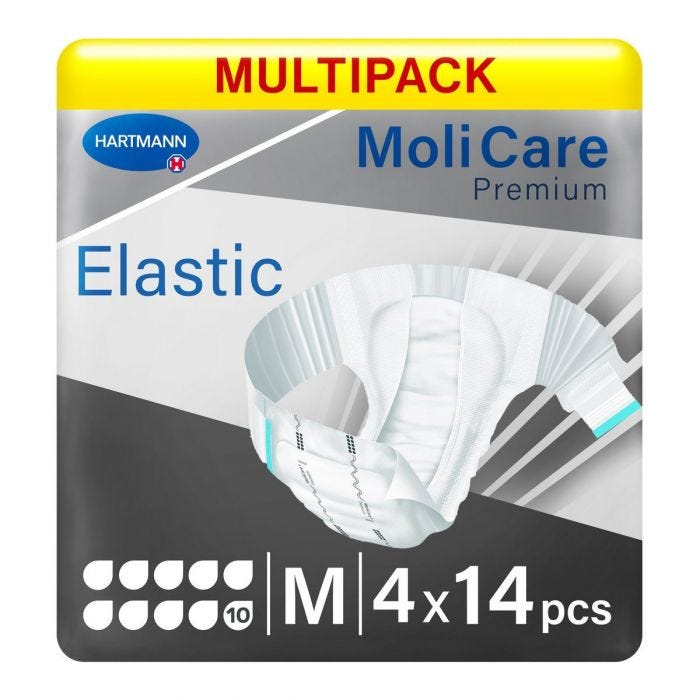 Multipack 4x MoliCare Premium Elastic 10 Drops Medium (3700ml) 14 Pièces