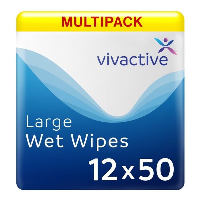 Multipack 12x Vivactive Large Wet Wipes 50 Pièces