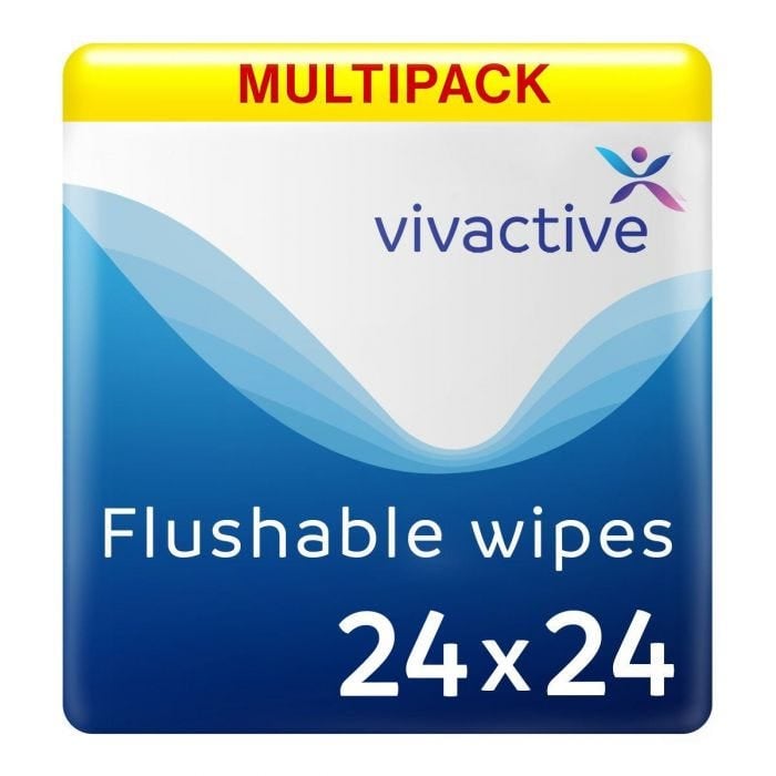 Multipack 24x Vivactive Flushable Wet Wipes 24 Pièces