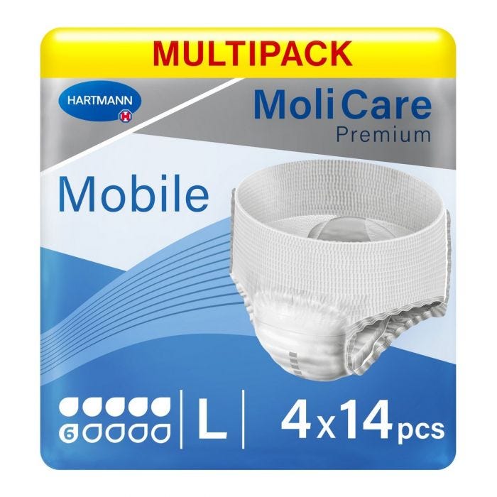 Multipack 4x MoliCare Premium Mobile Pants 6 Drops Large (1963ml) 14 Pièces