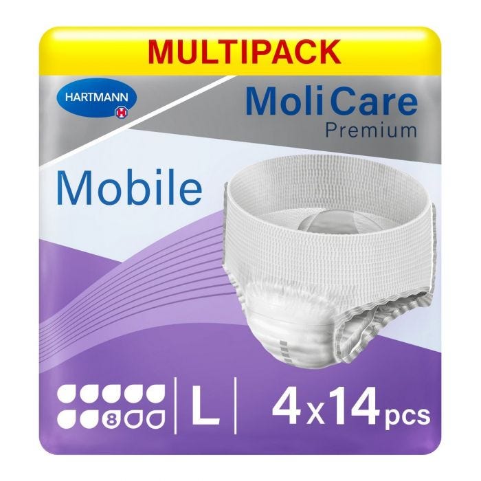 Multipack 4x MoliCare Premium Mobile Pants 8 Drops Large (2279ml) 14 Pièces