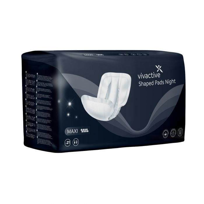 Multipack 4x Vivactive Shaped Pads Night Maxi (3500ml) 21 Pièces