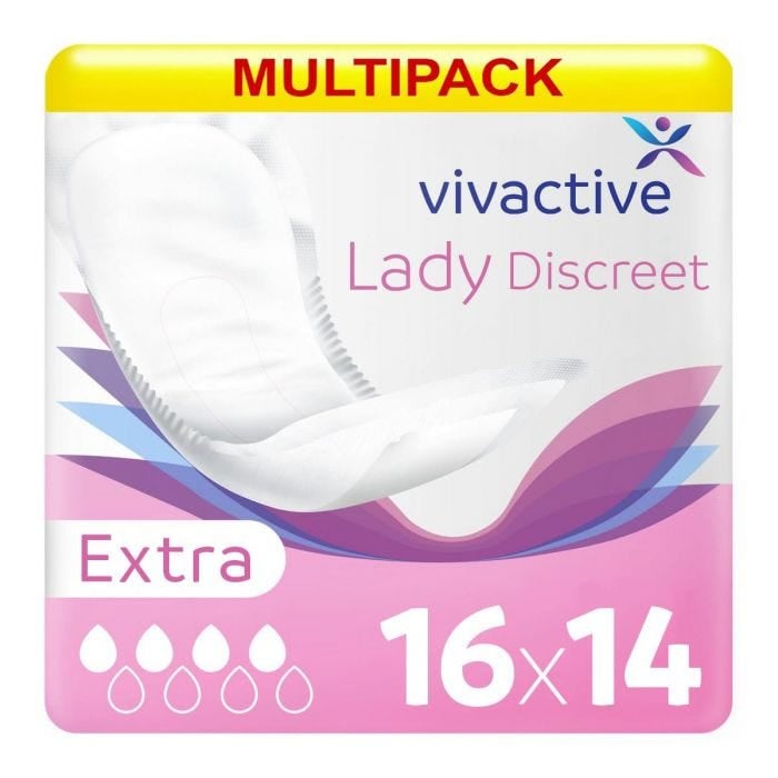 Multipack 16x Vivactive Lady Discreet Extra (520ml) 14 Pièces