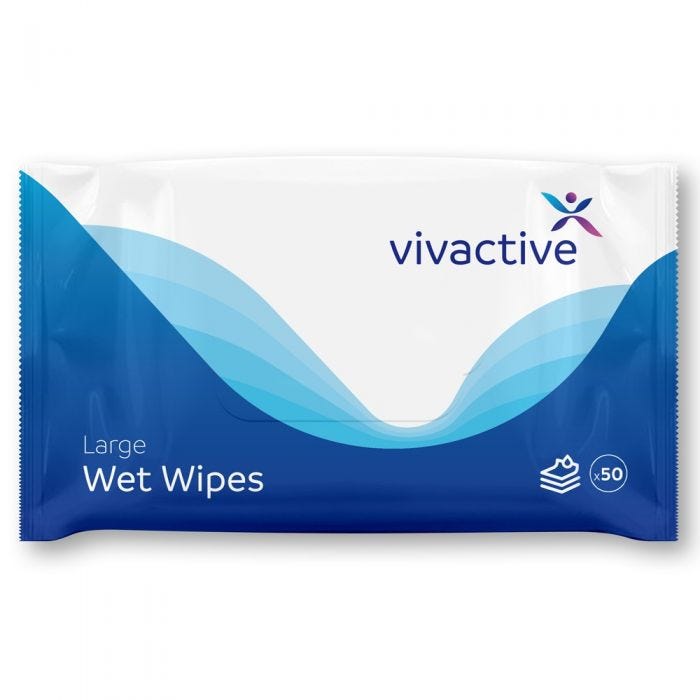 Multipack 12x Vivactive Large Wet Wipes 50 Pièces