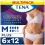 Multipack 6x TENA Silhouette Normal Taille Basse Sous-Vêtement Blanc Medium (810ml) 12 Pièces