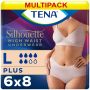 Multipack 4x TENA Silhouette Plus Taille Haute Sous-Vêtement Crème Large (1010ml) 8 Pièces