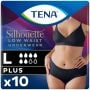 TENA Silhouette Normal Taille Basse Sous-Vêtement Noir Large (810ml) 9 Pièces