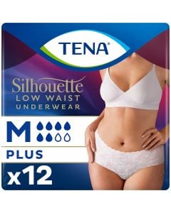 TENA Silhouette Normal Taille Basse Sous-Vêtement Blanc M 12 Pièces - mobile