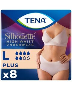 TENA Silhouette Plus Taille Haute Sous-Vêtement Crème Large (1010ml) 8 Pièces