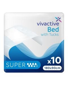 Alèses Vivactive Bed Pads with Tucks 180x90cm (1650ml) 10 Pièces