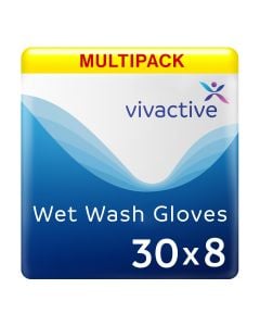 Multipack 30x Vivactive Wet Wash Gloves - 8 Pack