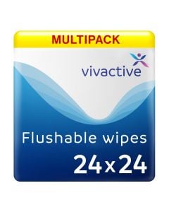 Multipack 24x Vivactive Flushable Wet Wipes 24 Pièces