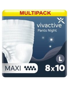 Multipack 8x Vivactive Pants Night Maxi Large (2300ml) 10 Pack - mobile