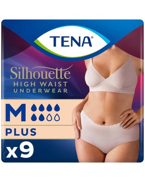 TENA Silhouette Plus Taille Haute Sous-Vêtement Crème M (1010ml) 9 Pièces