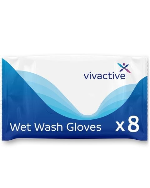 Vivactive Gants de Lavage Humides sans Parfum (8 Pièces)