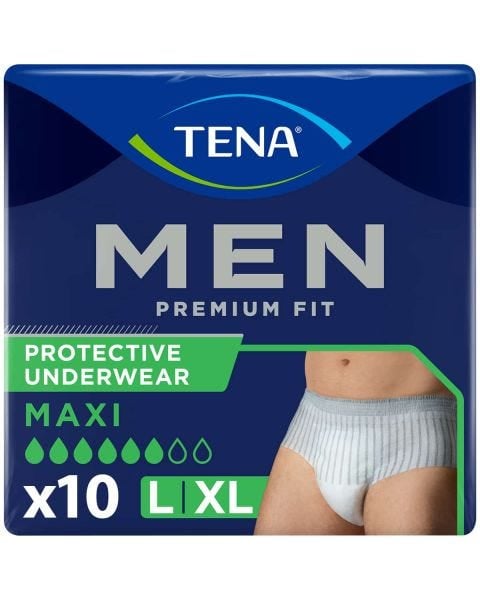 TENA Men Premium Fit Maxi Blanc L/XL (1350ml) 10 Pièces