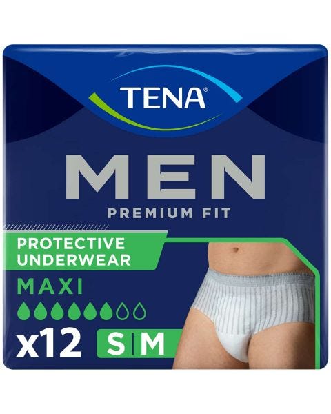 TENA Men Premium Fit Maxi Blanc S/M (1350ml) 12 Pièces