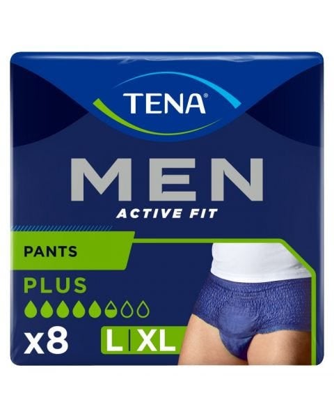 TENA Men Active Fit Pants Plus Bleu L/XL (1010ml) 8 Pièces