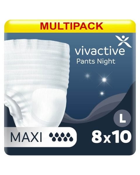 Multipack 8x Vivactive Pants Nuit Maxi L (2300ml) 10 Pièces